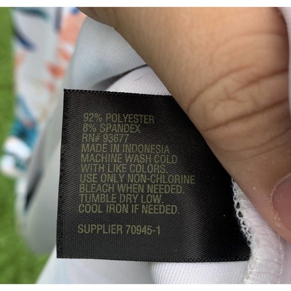 Worthington Multi colored leaf A line wide strap Keyhole back patterned dress - Picture 7 of 8